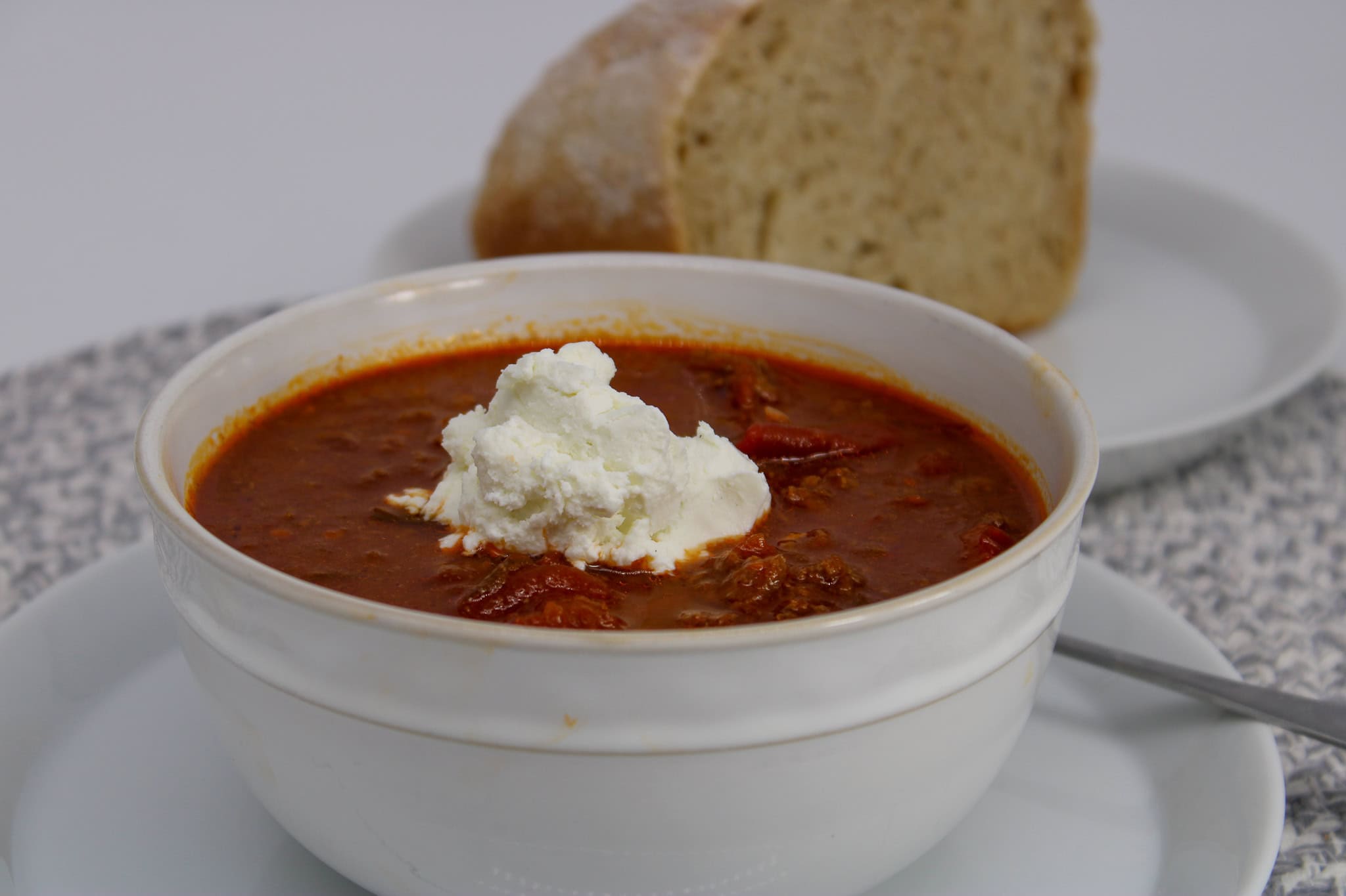 Chili with Goat Cheese