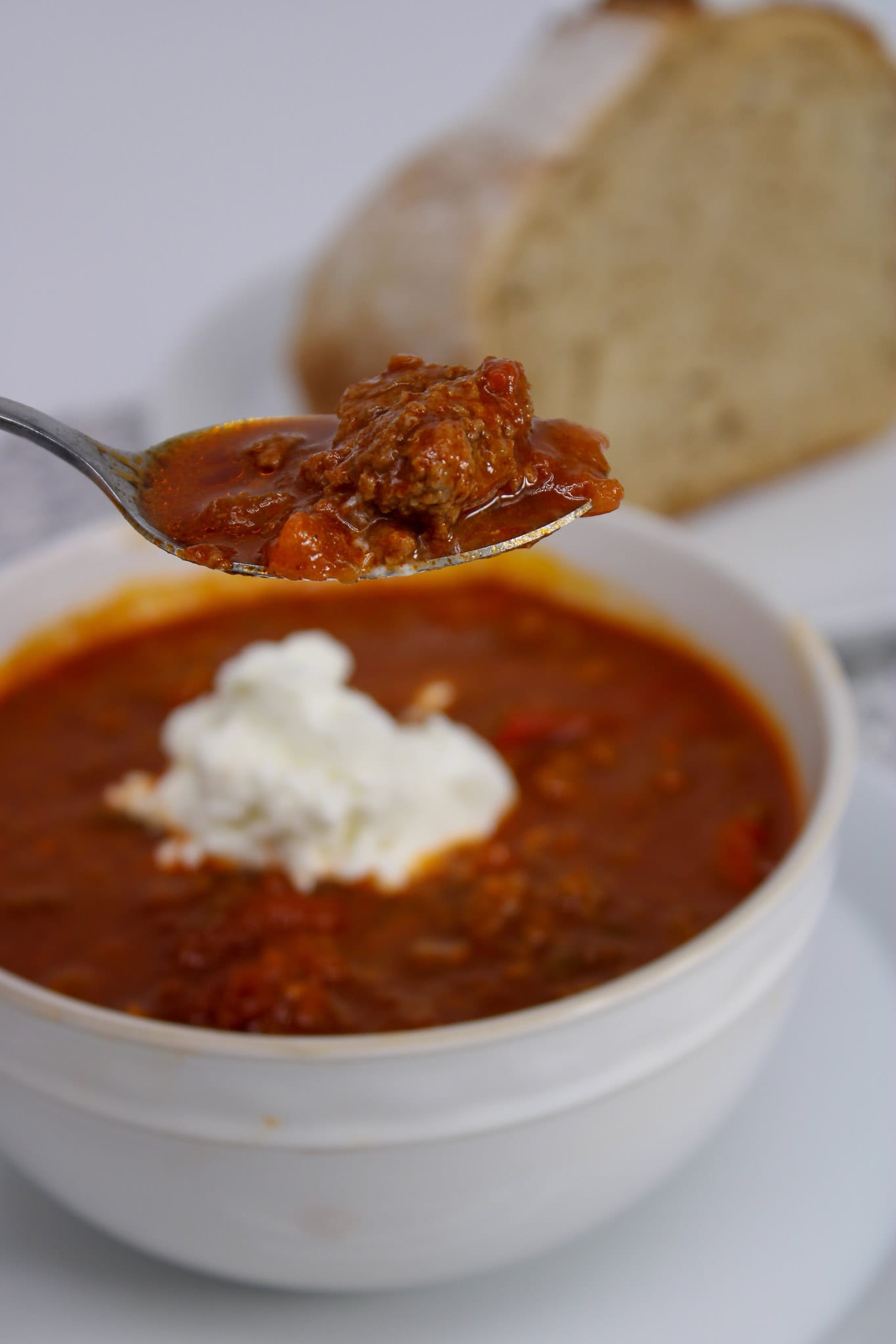 Chili with Goat Cheese